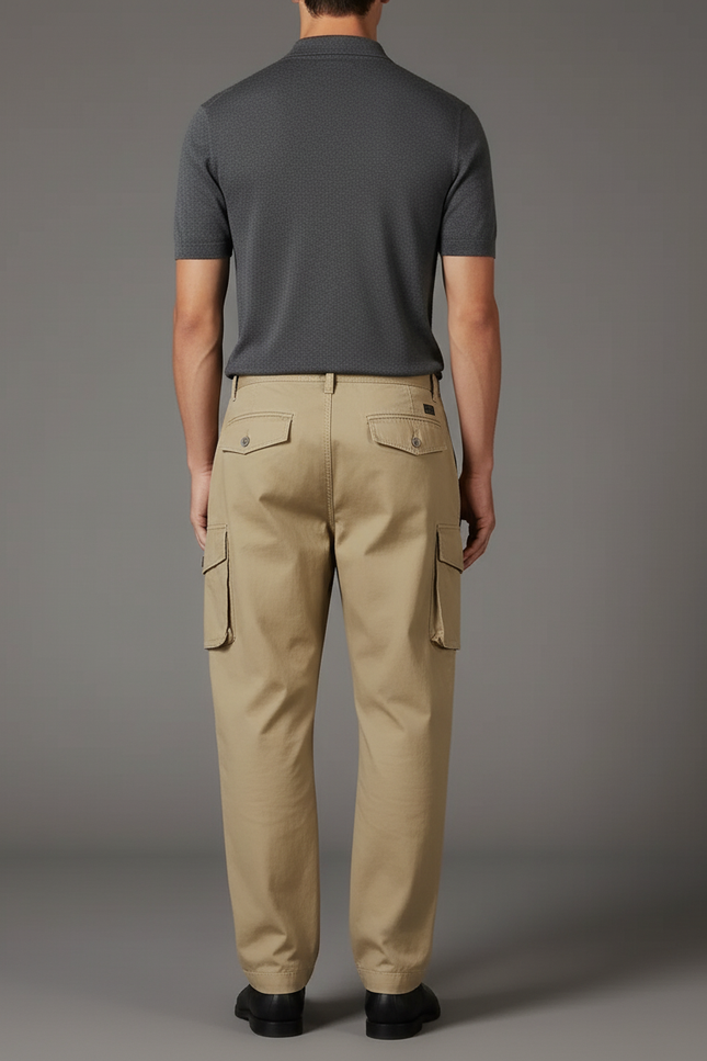 Pantalon Baggy Kaki Cargo Coton Ample Homme - vue 2