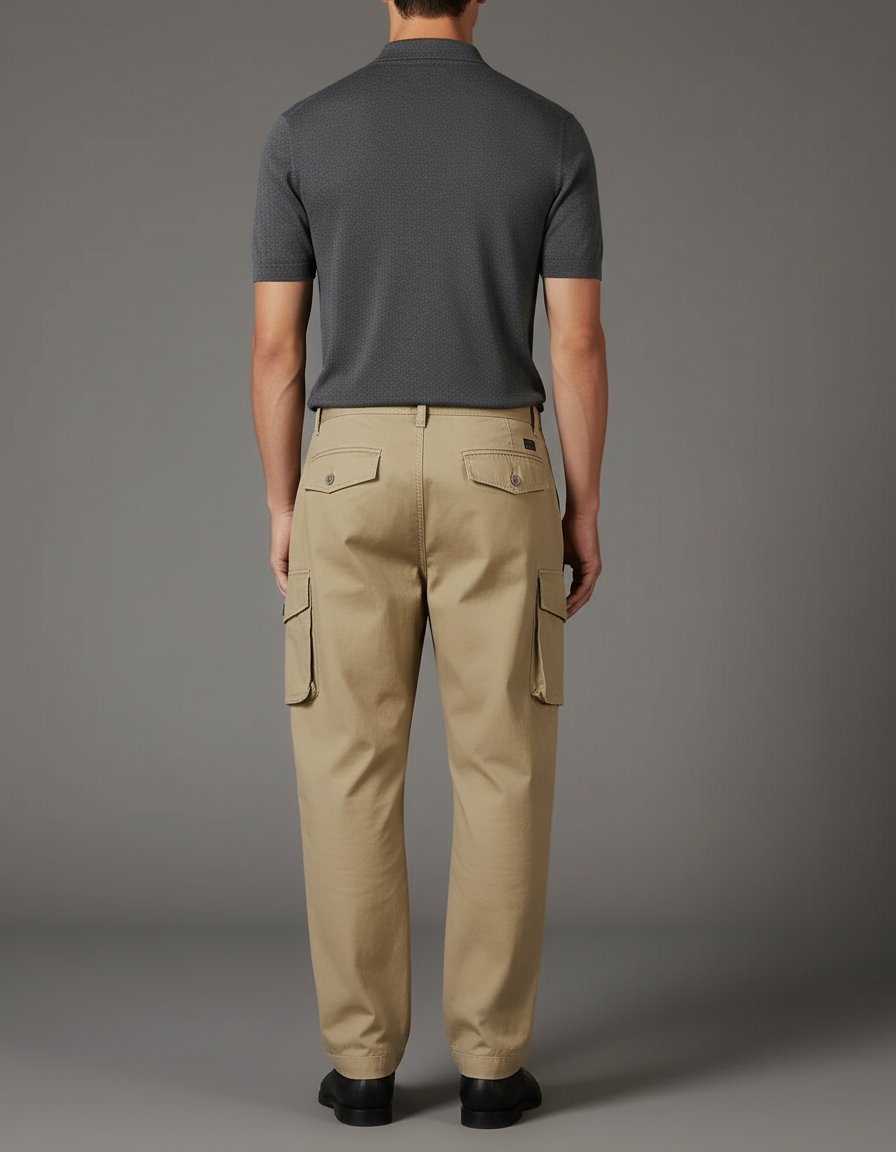 Pantalon Baggy Kaki Cargo Coton Ample Homme - vue 2