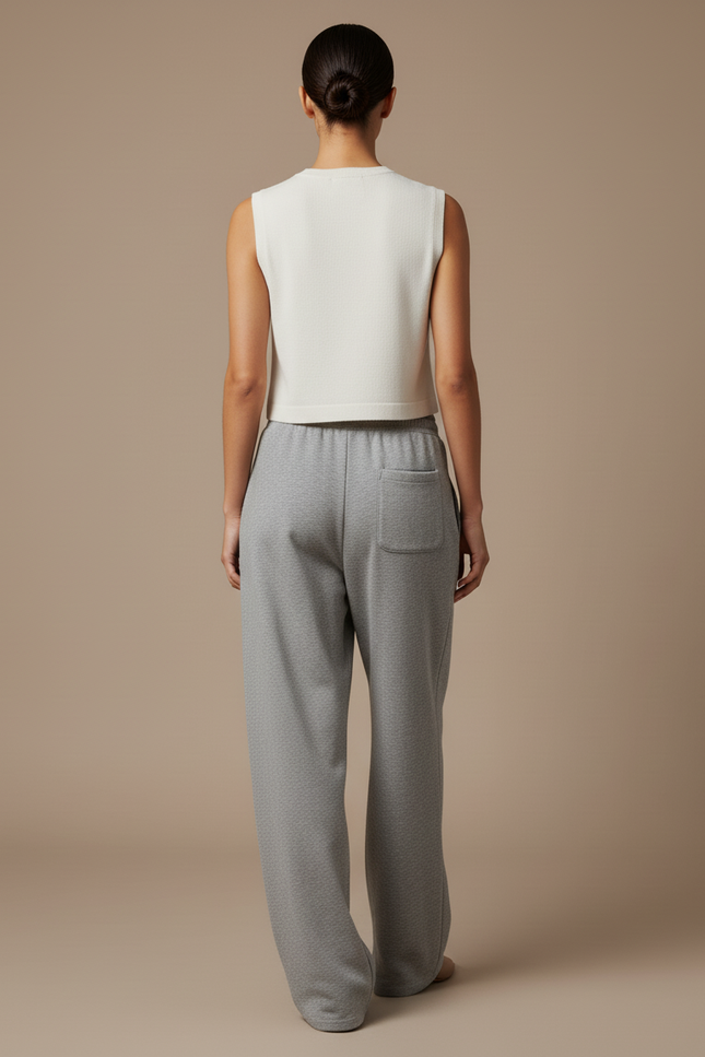 Pantalon Baggy Gris Ample Confortable Décontracté - Molleton - vue 2