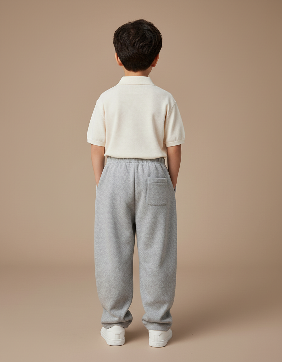 Pantalon Baggy Gris Molleton Ample Garçon Décontracté Confortable - vue 2