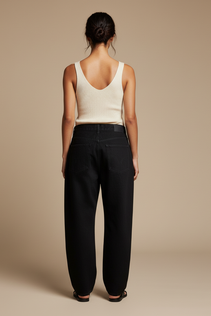 Pantalon Baggy Noir Ample Imprimé Manga Décontracté Femme - Jean - vue 2