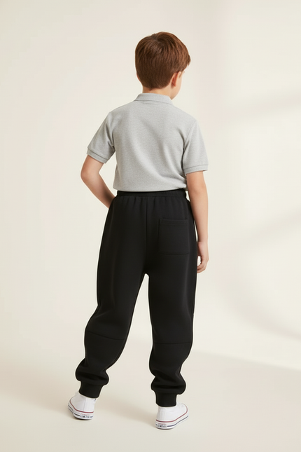 Pantalon Baggy Noir Ample Imprimé Flammes Garçon - Molleton - vue 2