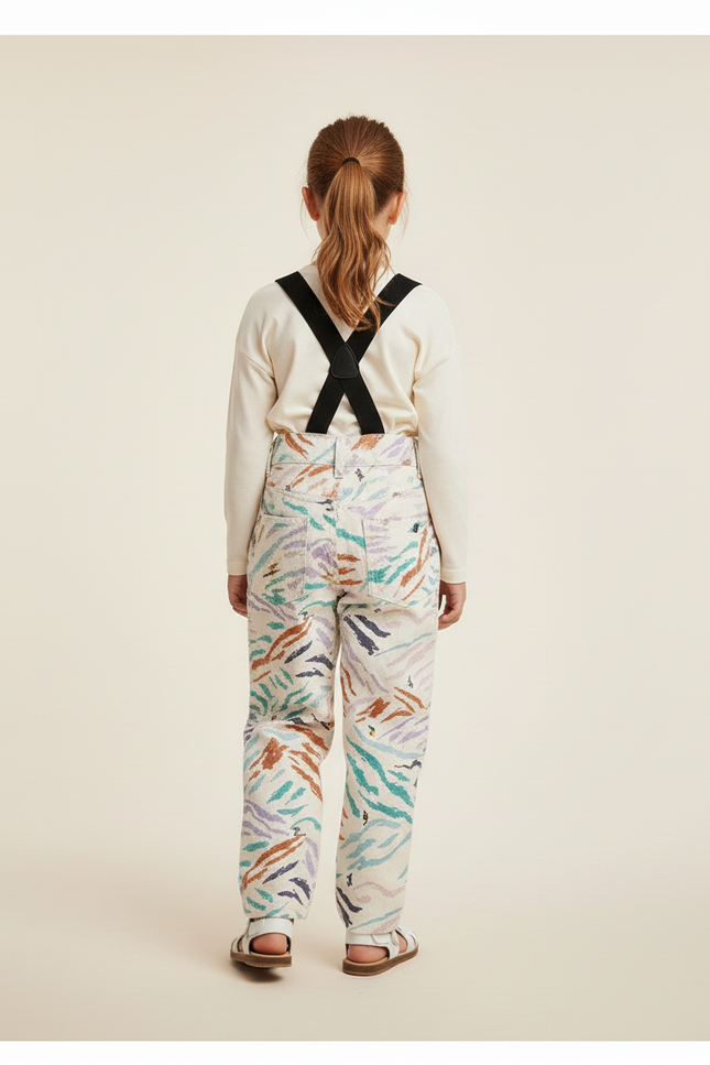 Pantalon Baggy Imprimé Abstrait Coloré Bretelles Enfant - Coton - vue 2