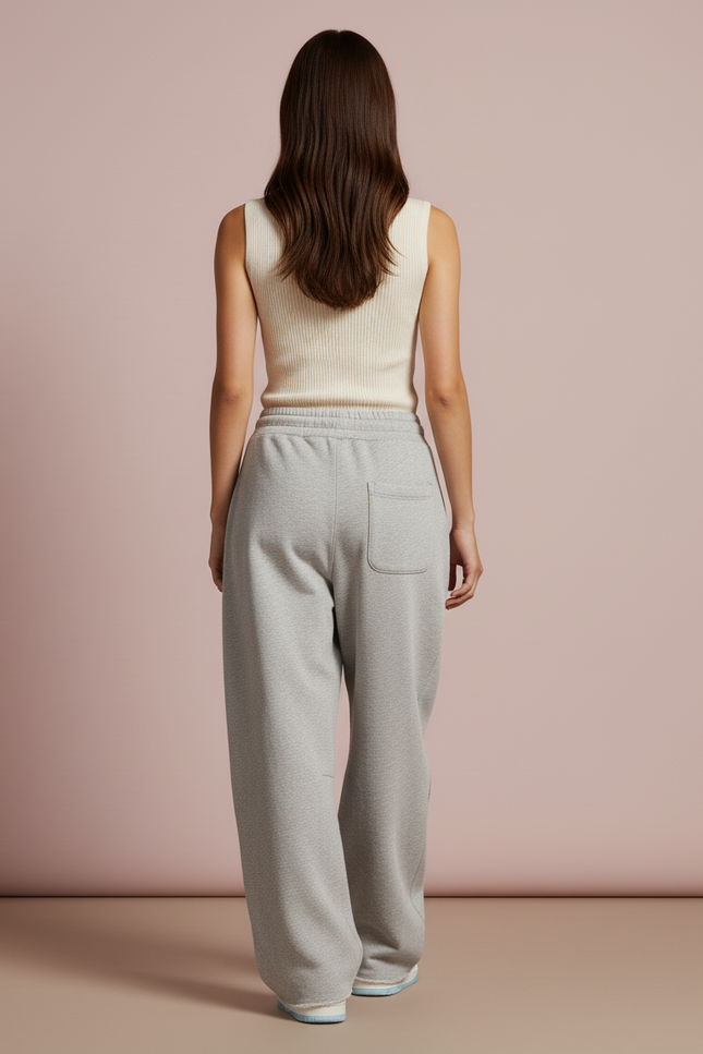 Pantalon Baggy Gris Tribal Ample Décontracté Streetwear - Molleton - vue 2