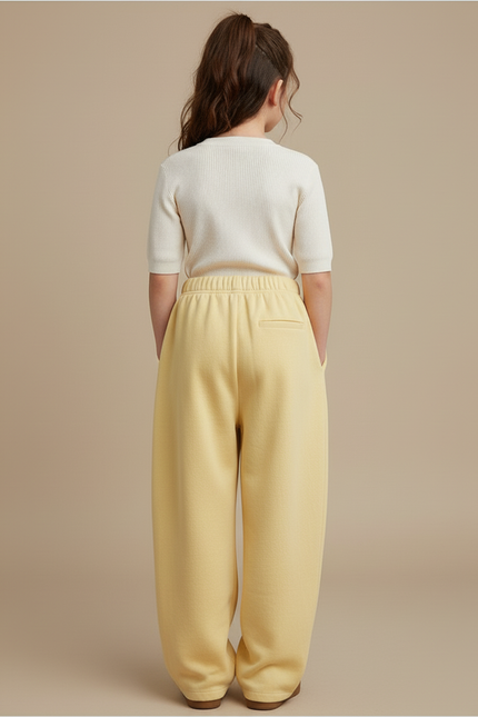 Pantalon Baggy Jaune Ample Cordon Enfant Décontracté - Molleton - vue 2