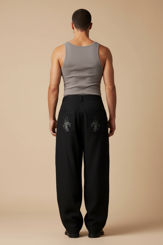 Pantalon Baggy Hip Hop - Noir Toile - vue 2