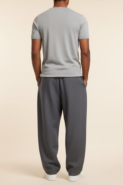 Pantalon Baggy Gris Foncé Ample Décontracté Élastique - Gabardine - vue 2