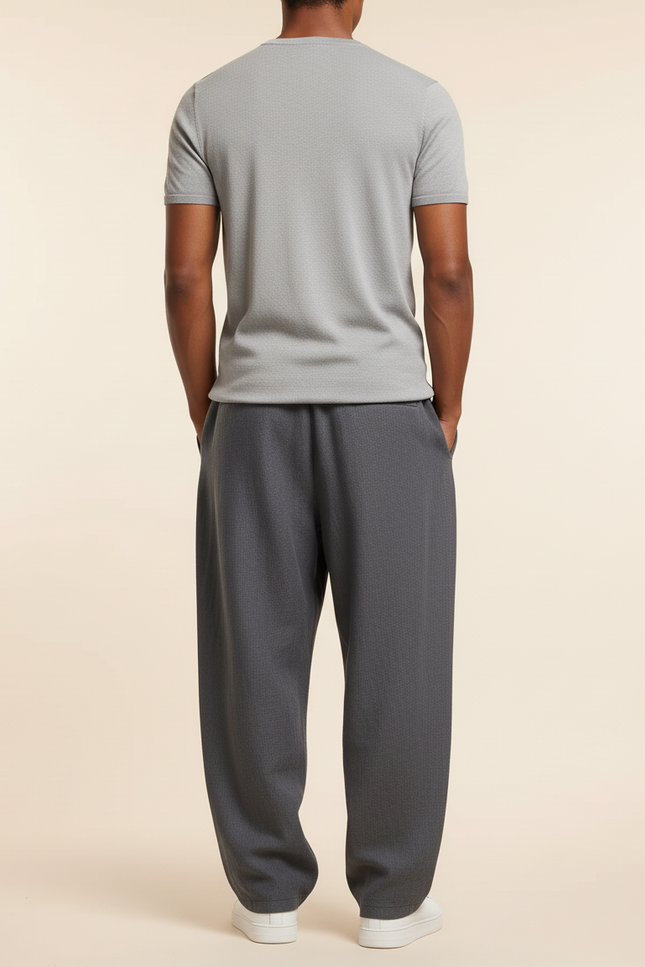 Pantalon Baggy Gris Foncé Ample Décontracté Élastique - Gabardine - vue 2
