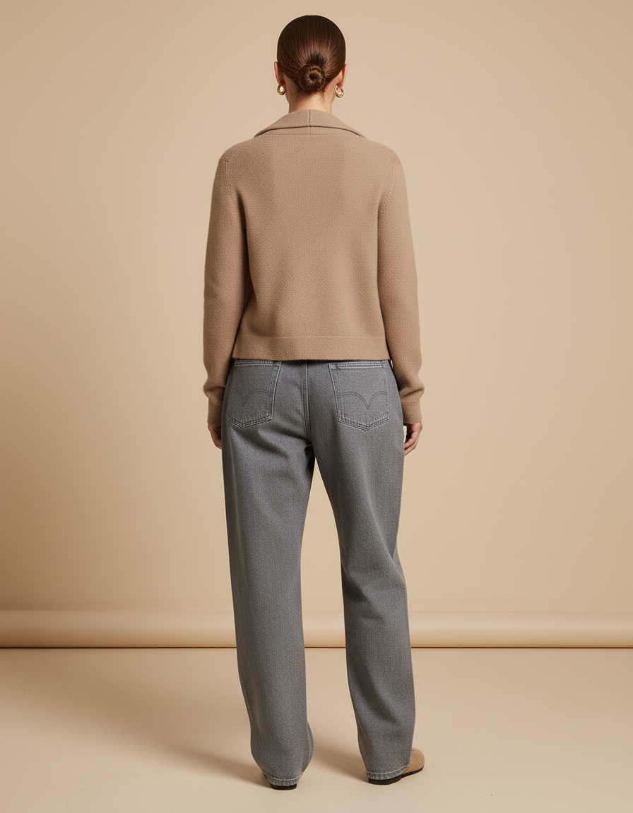 Pantalon Baggy Gris Étoiles Ample Denim Femme - Jean - vue 2