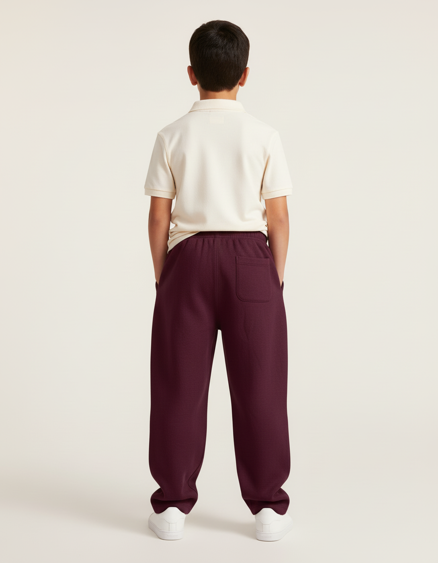 Pantalon Baggy Bordeaux Molleton Ample Sport Décontracté - vue 2