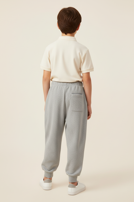 Pantalon Baggy Gris Ample Molletonné Décontracté Enfant - vue 2