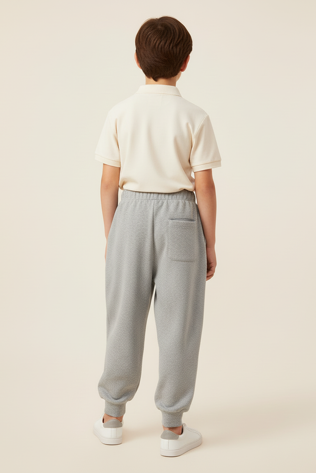 Pantalon Baggy Gris Ample Molletonné Décontracté Enfant - vue 2