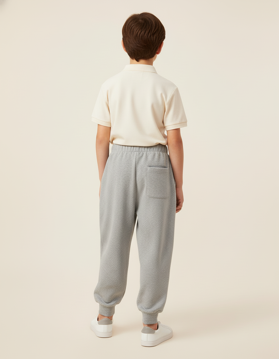 Pantalon Baggy Gris Ample Molletonné Décontracté Enfant - vue 2