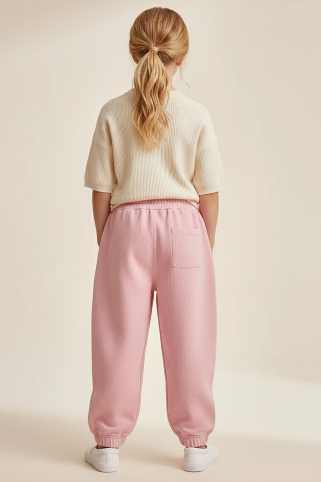 Pantalon Baggy Rose Ample Coton Enfant Décontracté - Molleton - vue 2