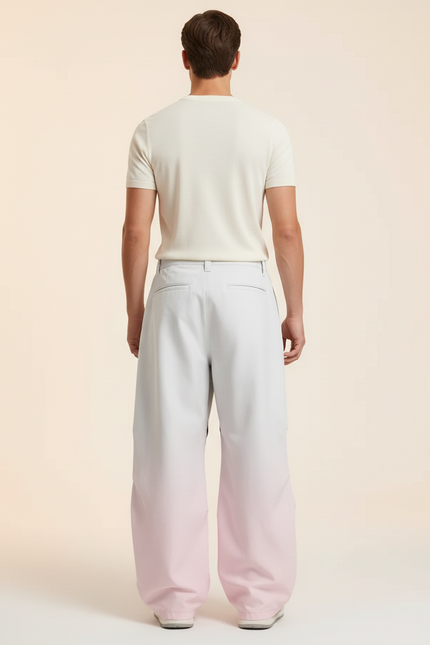 Pantalon Baggy Blanc Rose Dégradé Imperméable Cargo Homme - Multicolore Polyester - vue 2