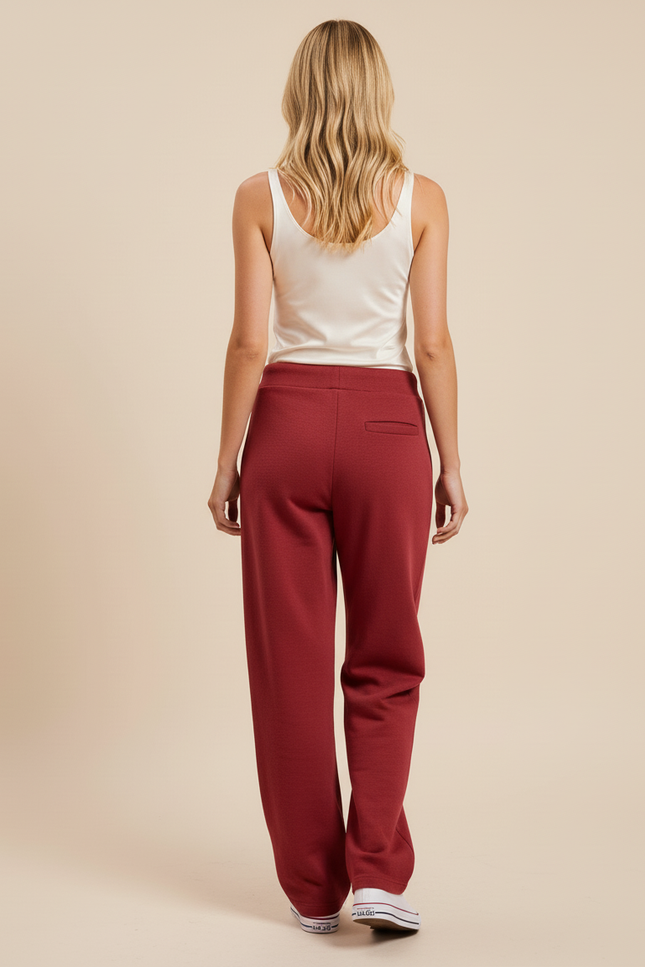 Pantalon Baggy Bordeaux Ample Coton Numéro Cordon - Molleton - vue 2