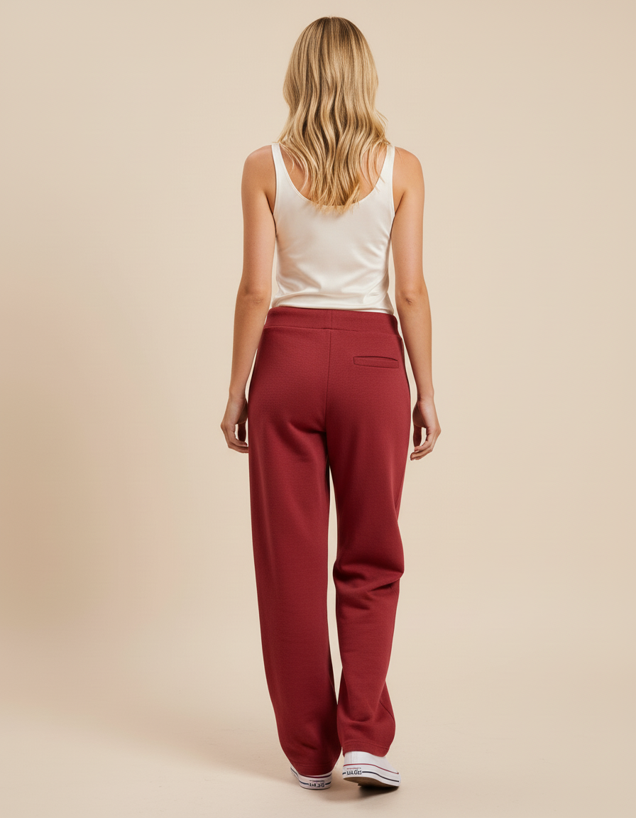 Pantalon Baggy Bordeaux Ample Coton Numéro Cordon - Molleton - vue 2