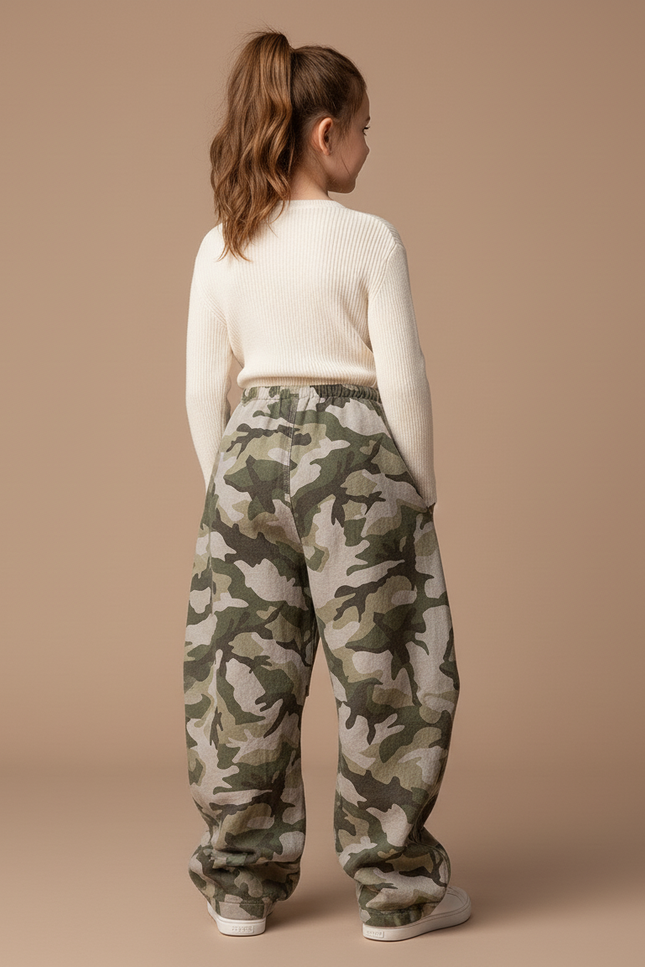 Pantalon Baggy Camouflage Ample Cordon Décontracté - Imprimé Coton - vue 2