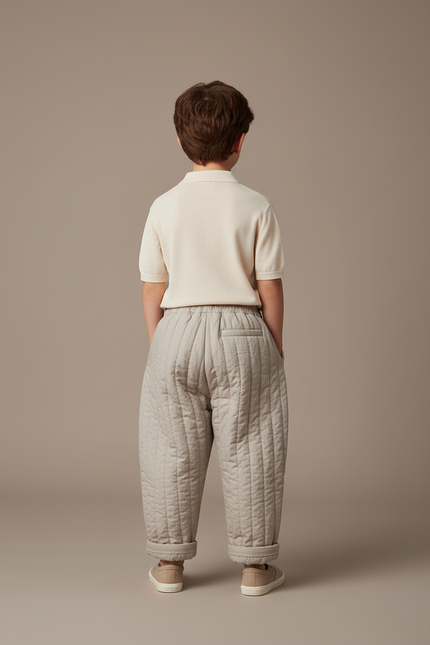 Pantalon Baggy Gris Matelassé Ample Confortable Enfant - Molleton - vue 2