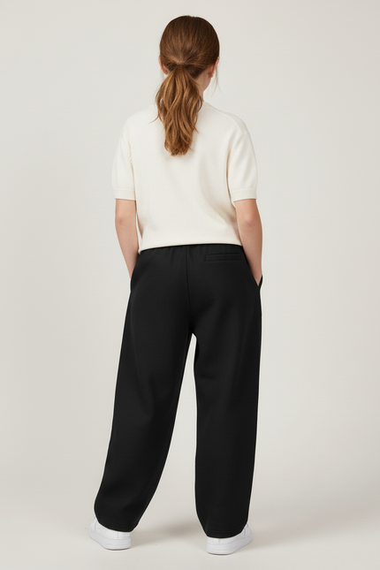 Pantalon Baggy Noir Ample Cordon Enfant - Molleton - vue 2