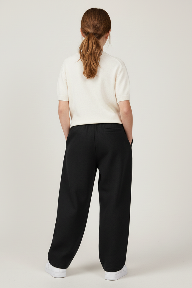 Pantalon Baggy Noir Ample Cordon Enfant - Molleton - vue 2