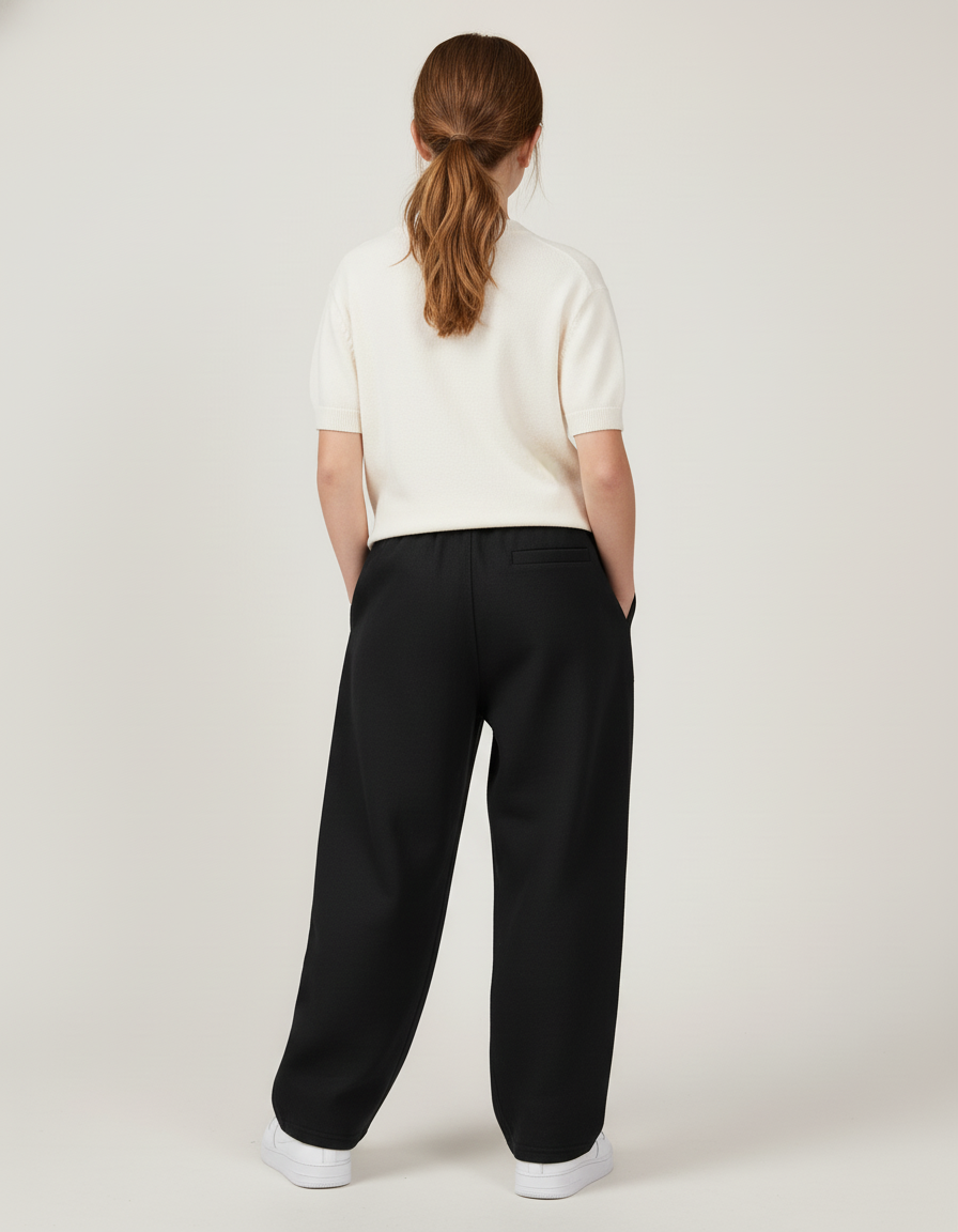 Pantalon Baggy Noir Ample Cordon Enfant - Molleton - vue 2