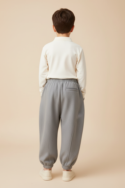 Pantalon Baggy Gris Ample Confortable Garçon - Molleton - vue 2