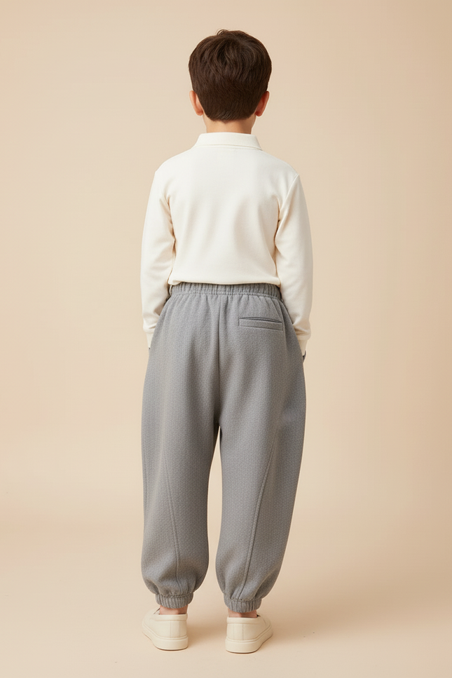 Pantalon Baggy Gris Ample Confortable Garçon - Molleton - vue 2