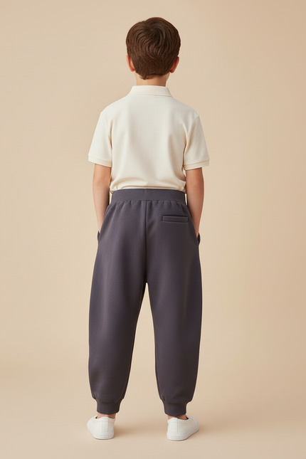 Pantalon Baggy Gris Foncé Molletonné Ample Confortable Enfant - vue 2