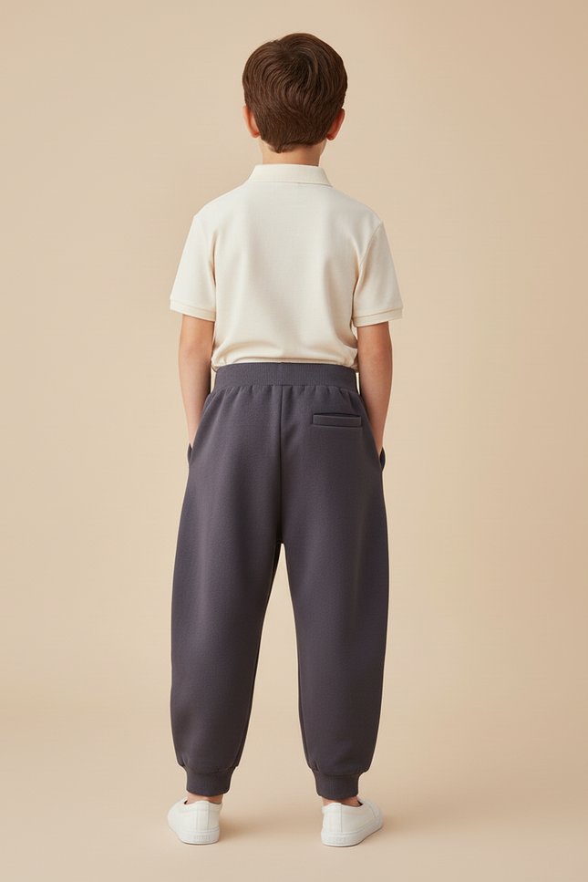 Pantalon Baggy Gris Foncé Molletonné Ample Confortable Enfant - vue 2