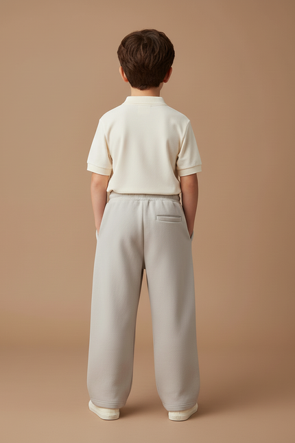 Pantalon Baggy Gris Molleton Cordon Étoile Brodé Enfant - vue 2