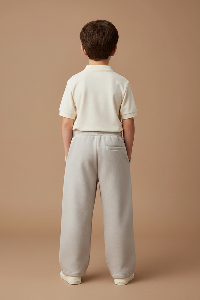 Pantalon Baggy Gris Molleton Cordon Étoile Brodé Enfant - vue 2