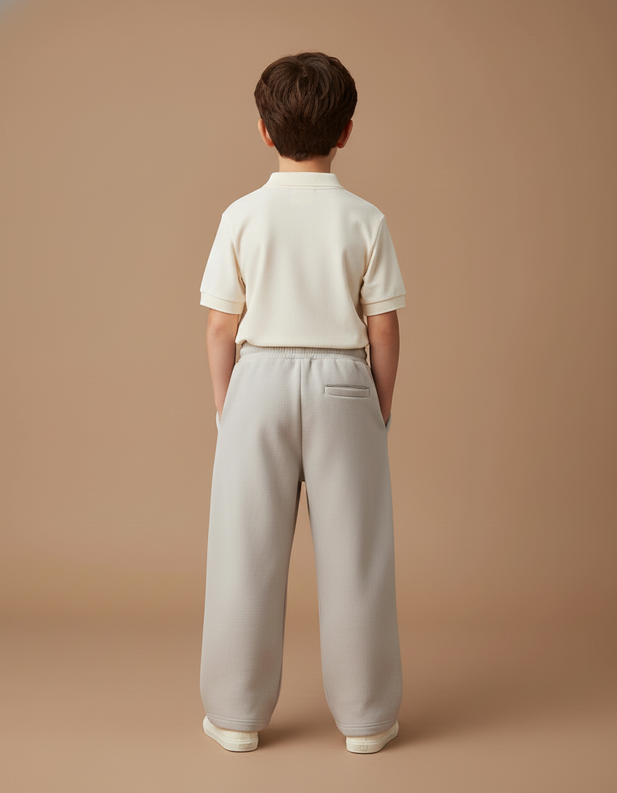 Pantalon Baggy Gris Molleton Cordon Étoile Brodé Enfant - vue 2