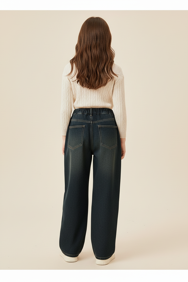 Pantalon Baggy Enfant Fille - Bleu Jean - vue 2