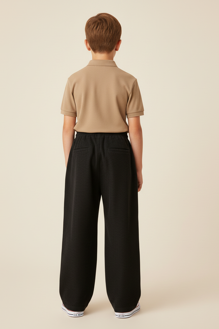 Pantalon Baggy Garçon Noir Parachute Velours - Cordé - vue 2