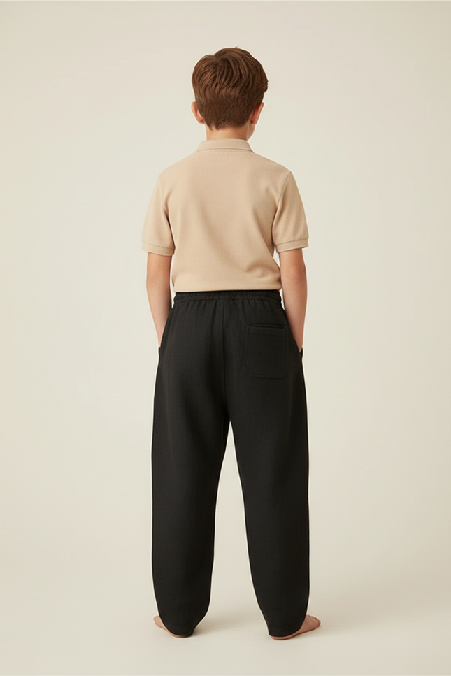 Pantalon Baggy Noir Ample Visage Souriant Enfant - Coton - vue 2