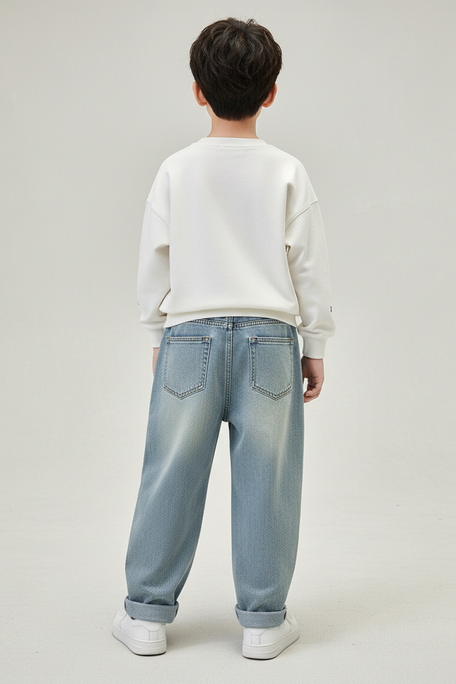 Pantalon Baggy Garçon Bleu Denim - Jean - vue 2