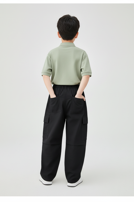 Pantalon Baggy Noir, Ample, Cargo, Coton, Streetwear, Unisexe - Toile - vue 2
