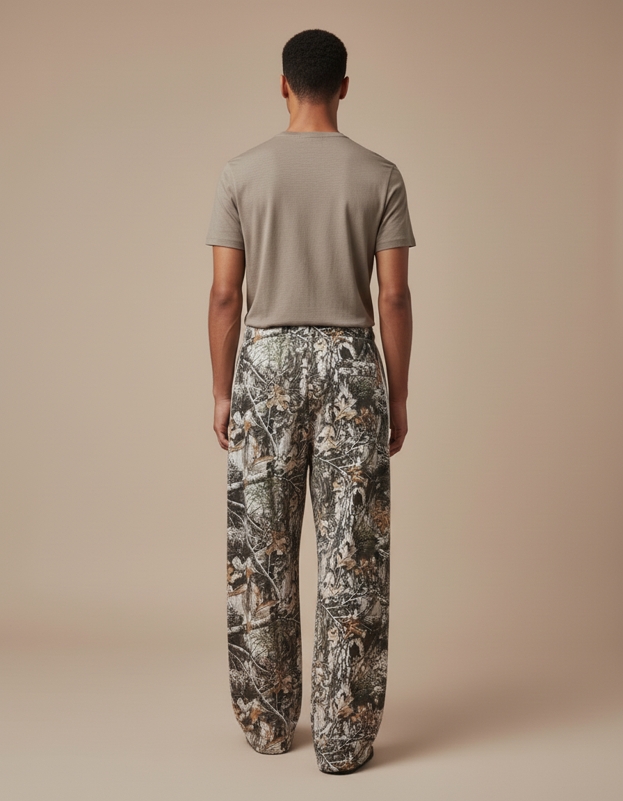 Pantalon Baggy Camouflage Ample Cordon Décontracté Homme - Multicolore Molleton - vue 2