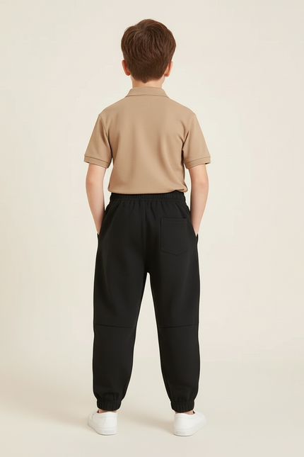 Pantalon Baggy Noir Coton Ample Confortable Enfant - Molleton - vue 2