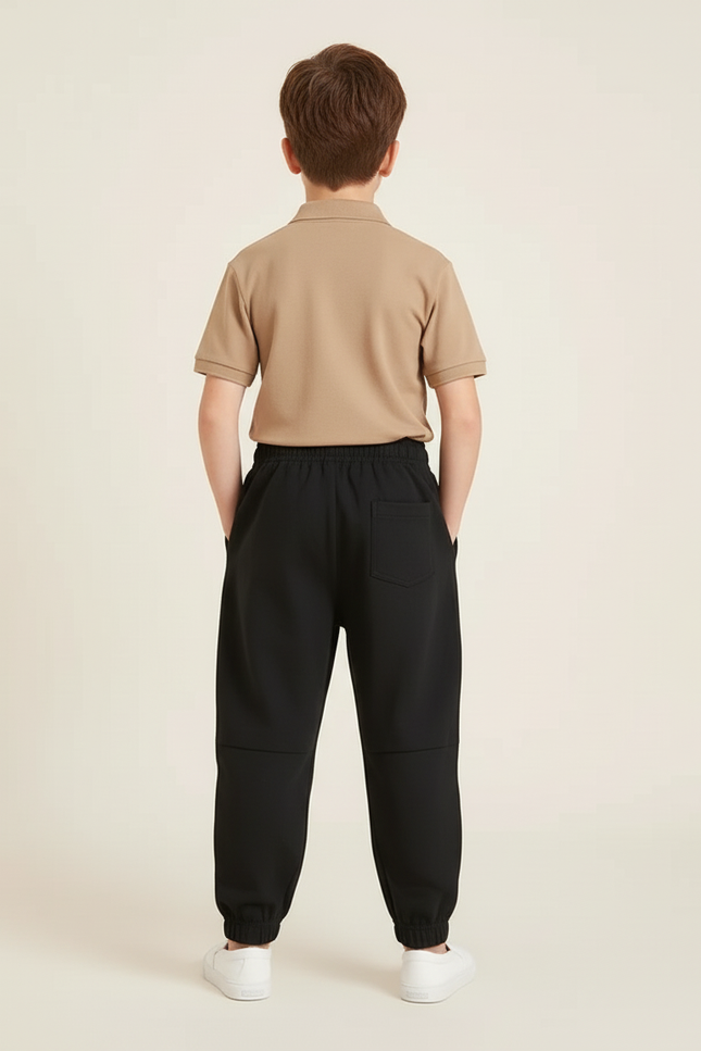 Pantalon Baggy Noir Coton Ample Confortable Enfant - Molleton - vue 2