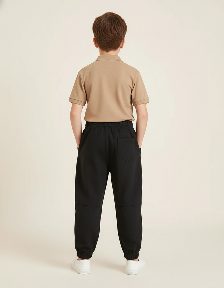 Pantalon Baggy Noir Coton Ample Confortable Enfant - Molleton - vue 2