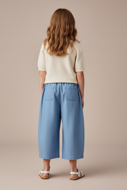 Pantalon Baggy Denim Bleu Ample Confortable Fille - Jean - vue 2