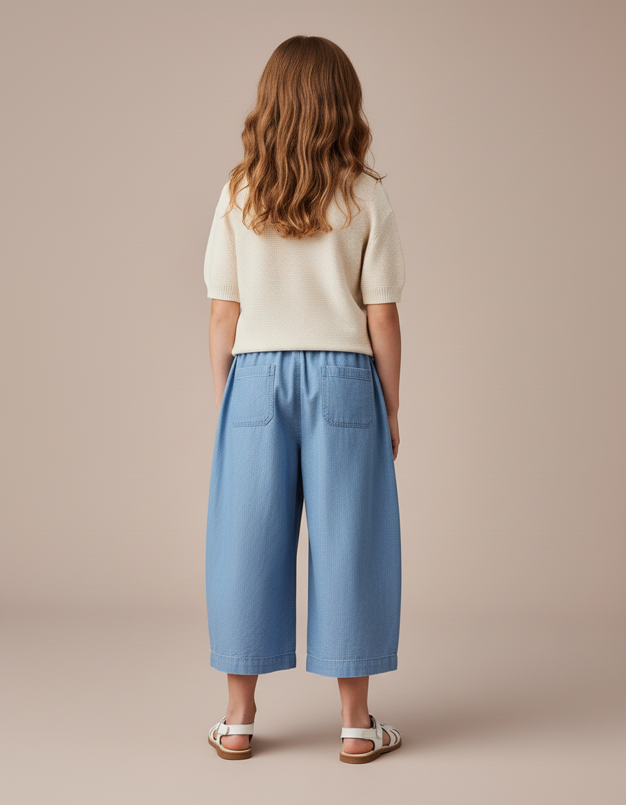 Pantalon Baggy Denim Bleu Ample Confortable Fille - Jean - vue 2