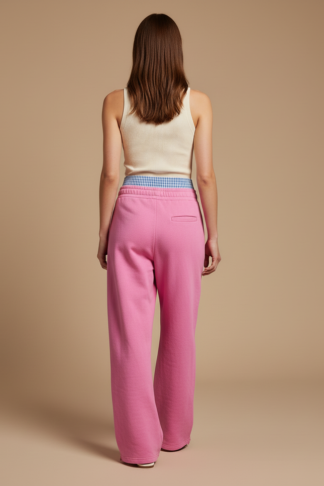 Pantalon Baggy Rose Fluide Ample Décontracté Femme - Molleton - vue 2