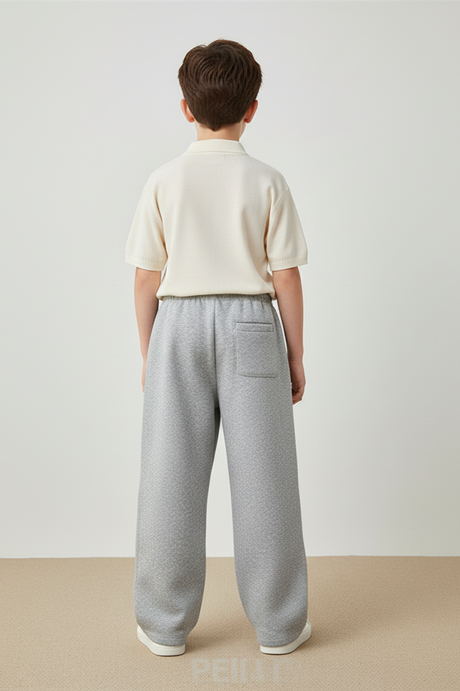 Pantalon Baggy Gris Coton Ample Garçon Décontracté - Molleton - vue 2