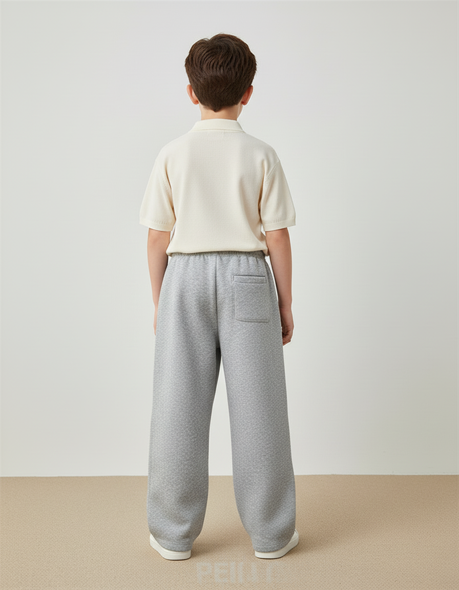 Pantalon Baggy Gris Coton Ample Garçon Décontracté - Molleton - vue 2
