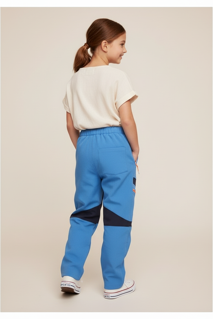 Pantalon Baggy Bleu Marine Élastiqué Sportif Enfant - Polyester - vue 2