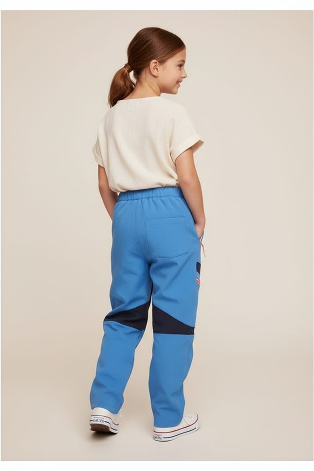 Pantalon Baggy Bleu Marine Élastiqué Sportif Enfant - Polyester - vue 2