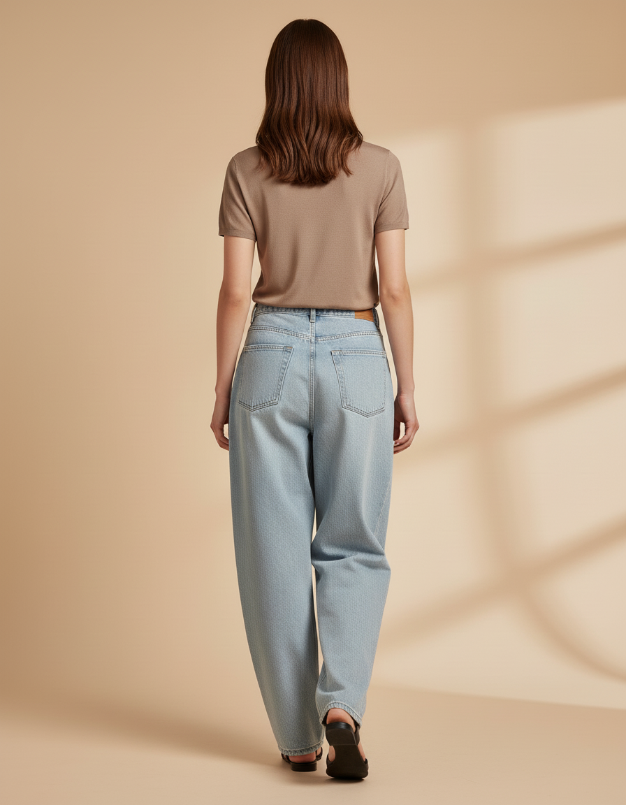 Pantalon Baggy Jean Clair Ample Décontracté Femme - Bleu - vue 2
